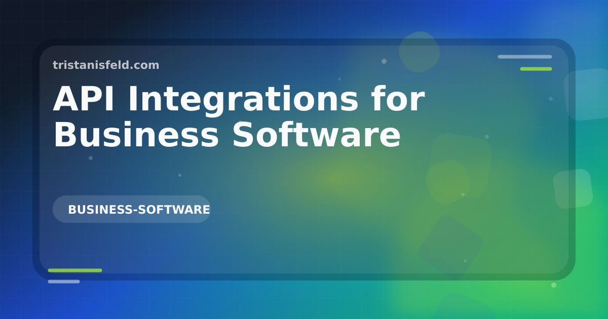 Abstract generated cover for API Integrations for Business Software.
