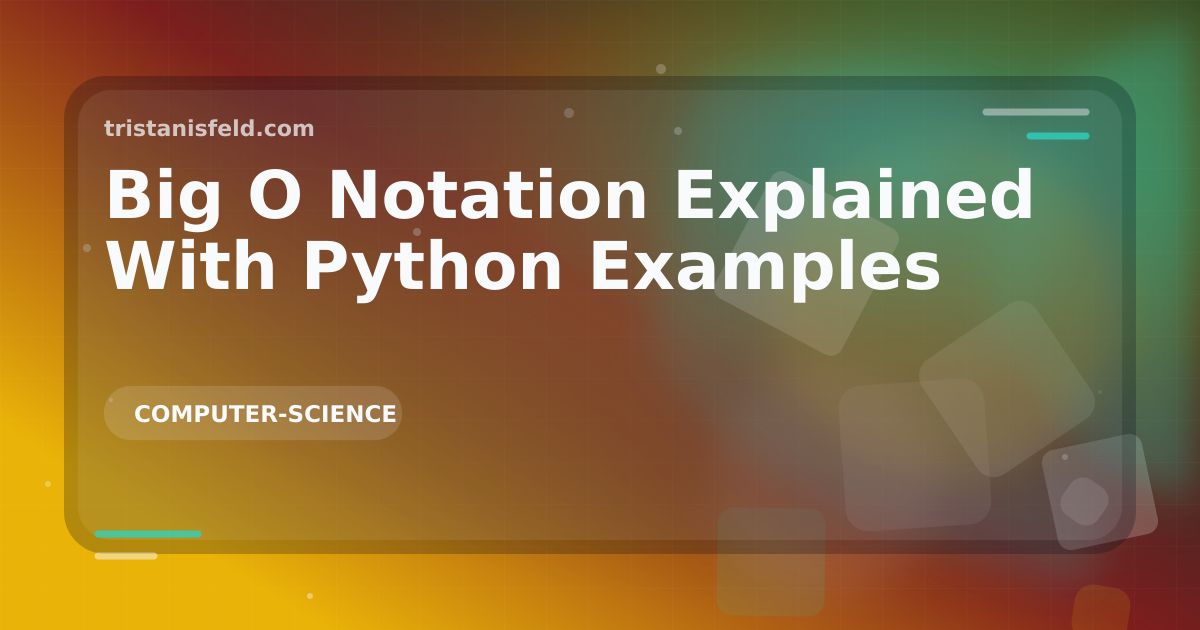 Abstract generated cover for Big O Notation Explained With Python Examples.