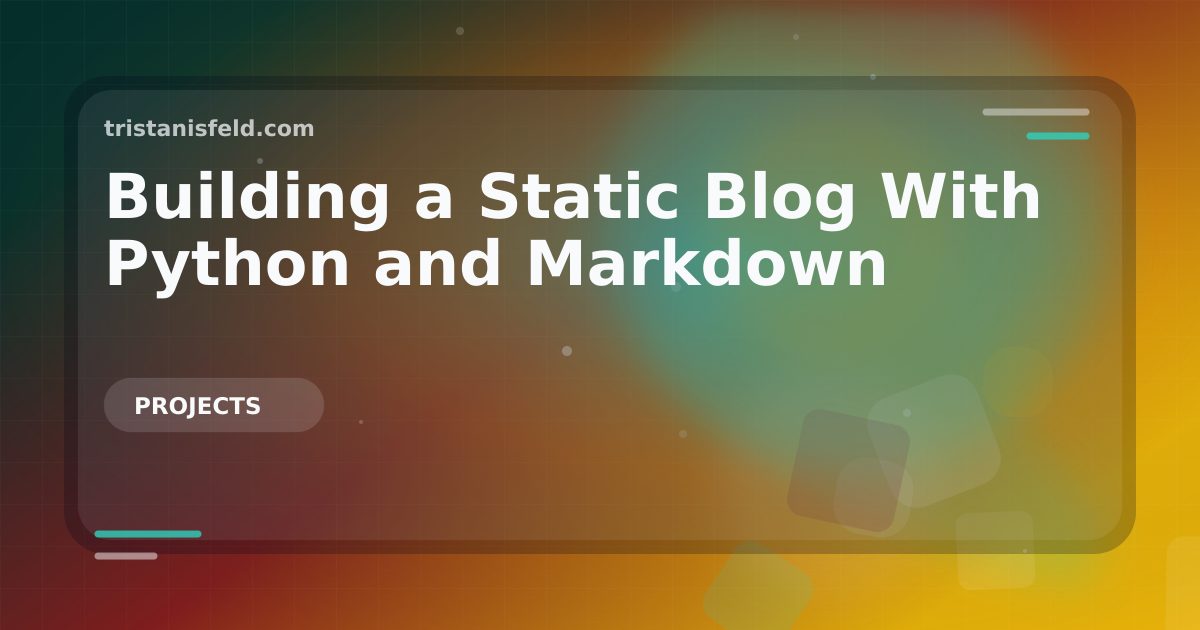 Abstract generated cover for Building a Static Blog With Python and Markdown.