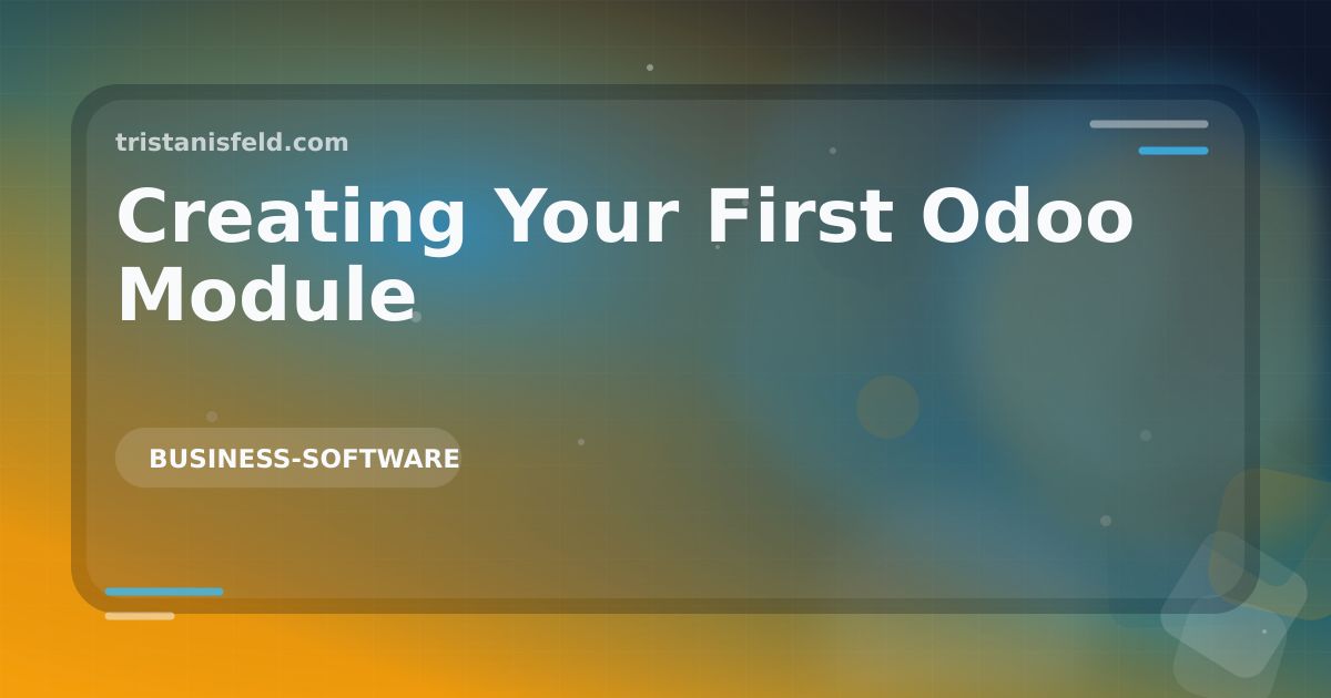 Abstract generated cover for Creating Your First Odoo Module.