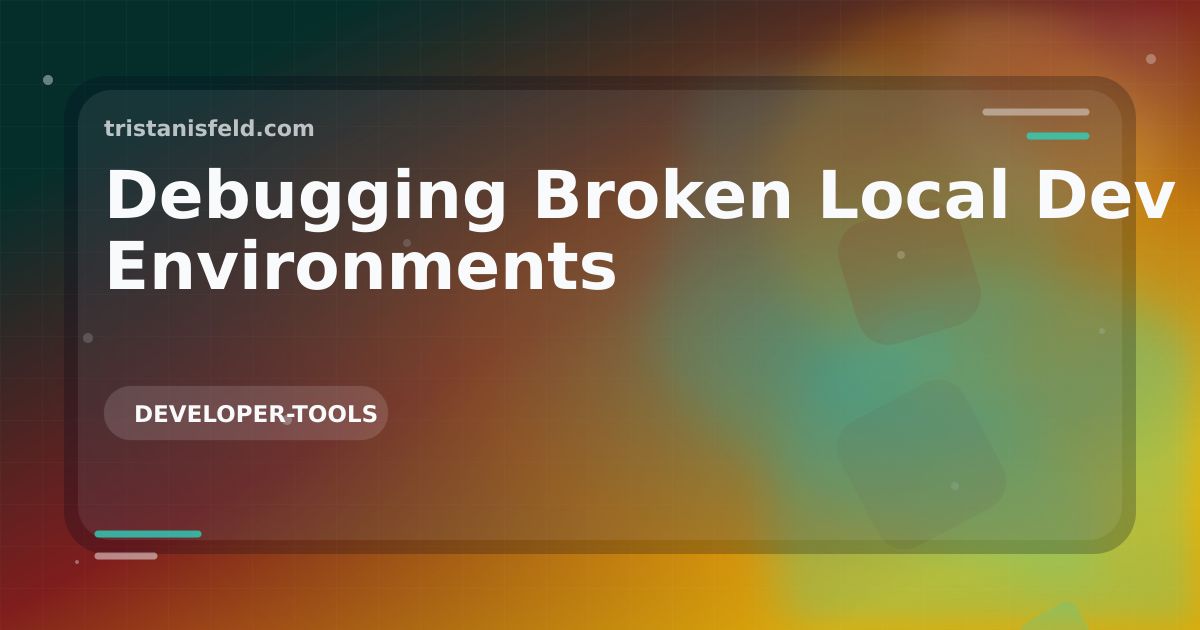 Abstract generated cover for Debugging Broken Local Dev Environments.