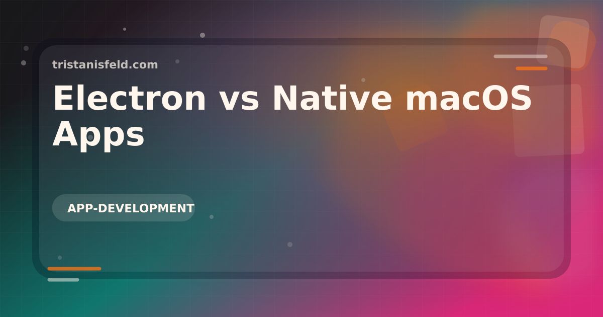 Abstract generated cover for Electron vs Native macOS Apps.