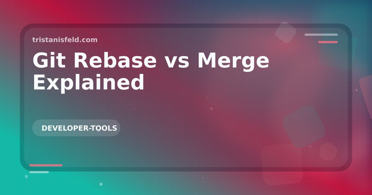 Abstract generated cover for Git Rebase vs Merge Explained.