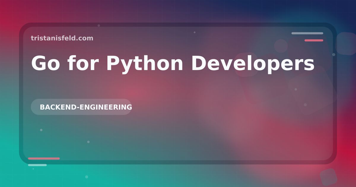 Abstract generated cover for Go for Python Developers.