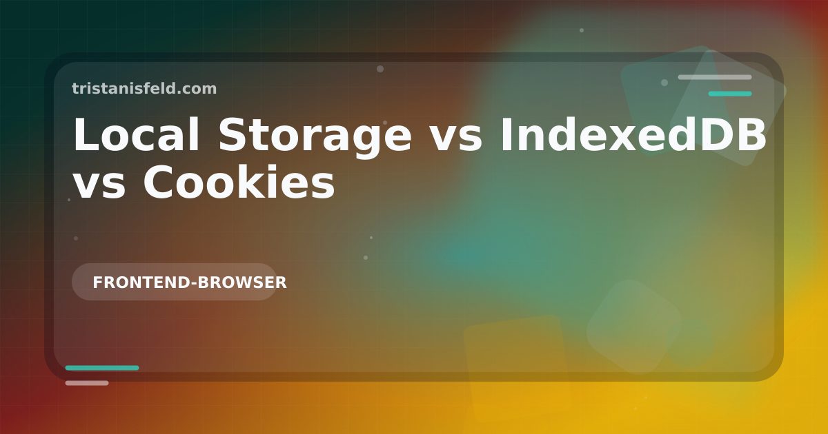Abstract generated cover for Local Storage vs IndexedDB vs Cookies.