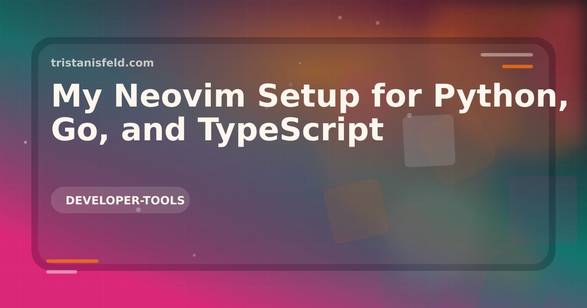 Abstract generated cover for My Neovim Setup for Python, Go, and TypeScript.