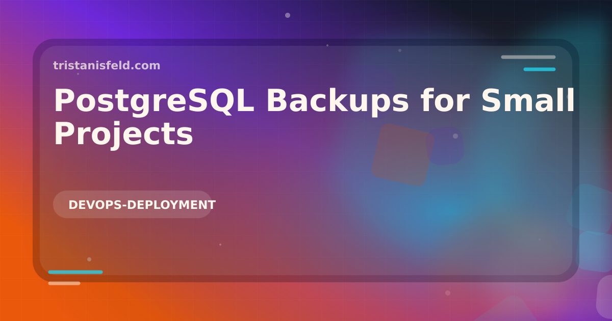 Abstract generated cover for PostgreSQL Backups for Small Projects.