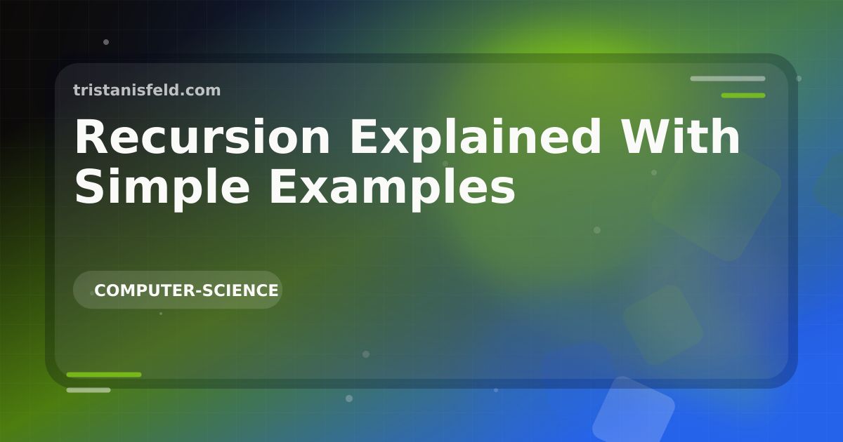 Abstract generated cover for Recursion Explained With Simple Examples.