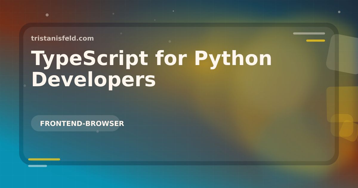 Abstract generated cover for TypeScript for Python Developers.